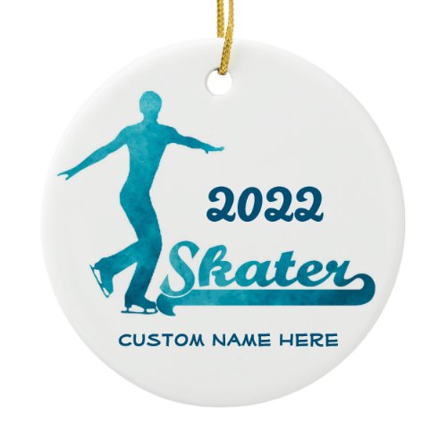 Custom Blue Figure Skating Ornament 2016