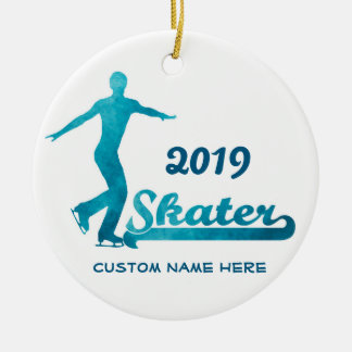 Custom Blue Figure Skating Ornament 2019