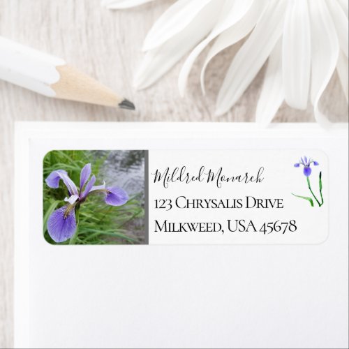 Custom Blue Flag Iris Photo Native Wildflower Label
