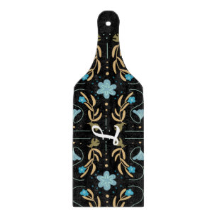 Custom Blue Floral Folk Art charcuterie Cutting Board