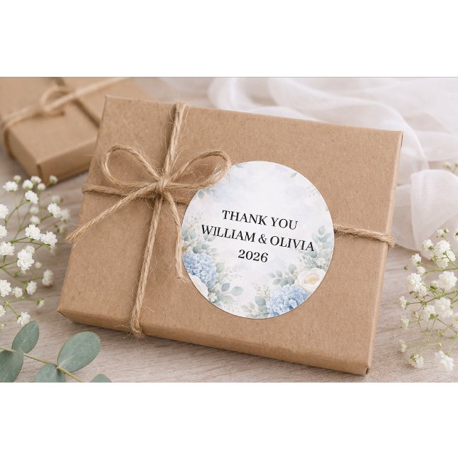 Custom Blue Floral Wedding Sticker (Creator Uploaded)