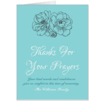 Custom Blue Flower Thank You for Your Prayers