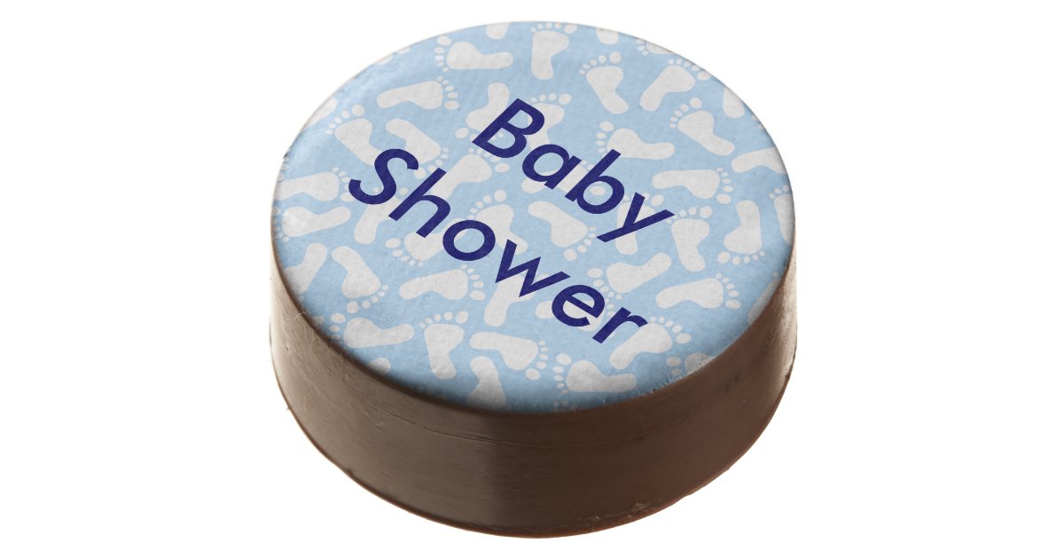 Custom Blue Foot Print Baby Shower Oreo Cookies Zazzle Com