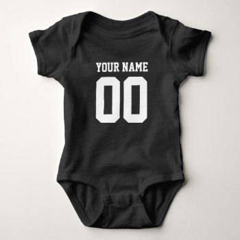 Custom Blue Football Jersey Number Baby Bodysuit by logotees at Zazzle