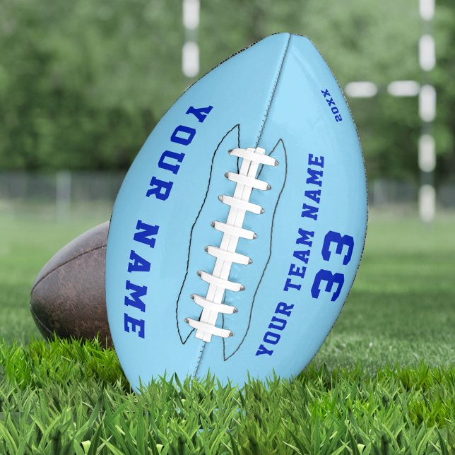 Custom Blue Football with Name Number Team Name (Creator Uploaded)