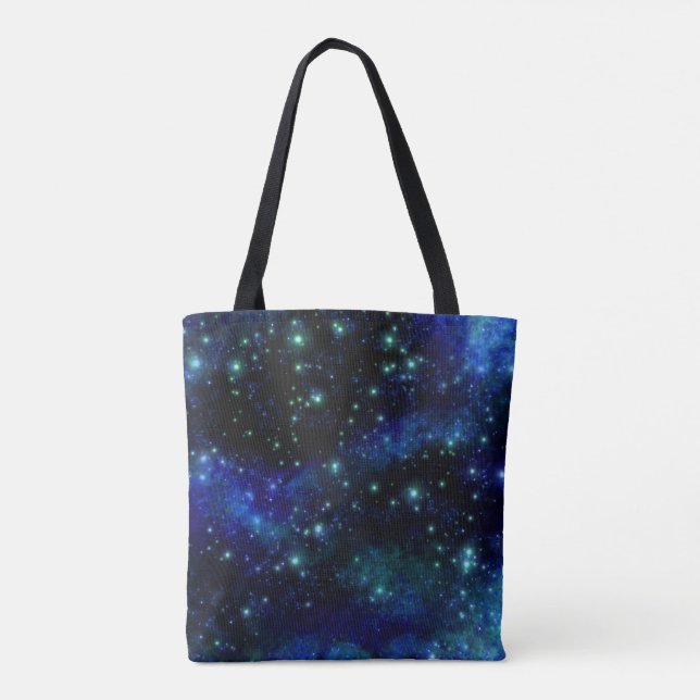 Custom Blue Galaxy Tote Bag (Back)