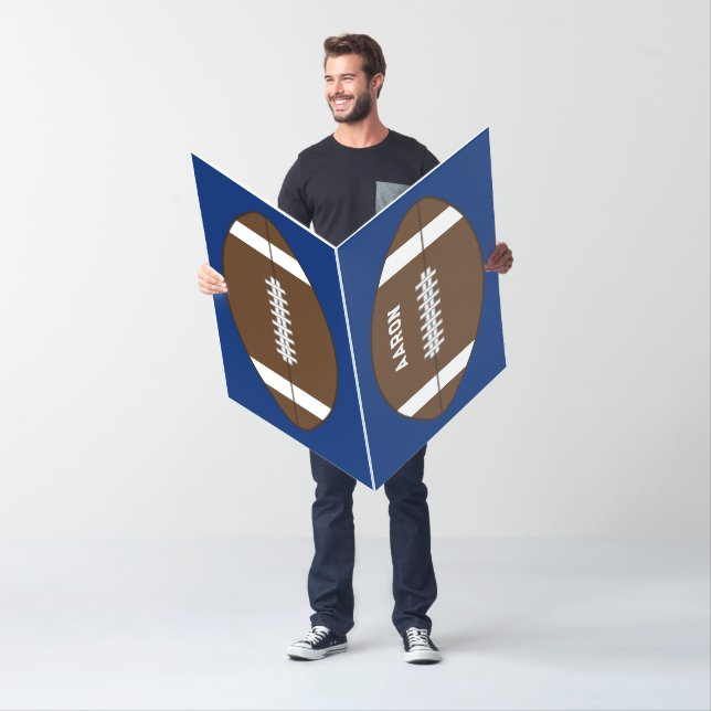 Custom Blue Giant Football Birthday Card (In Situ)