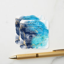 Custom Blue Gold Alcohol Ink Details