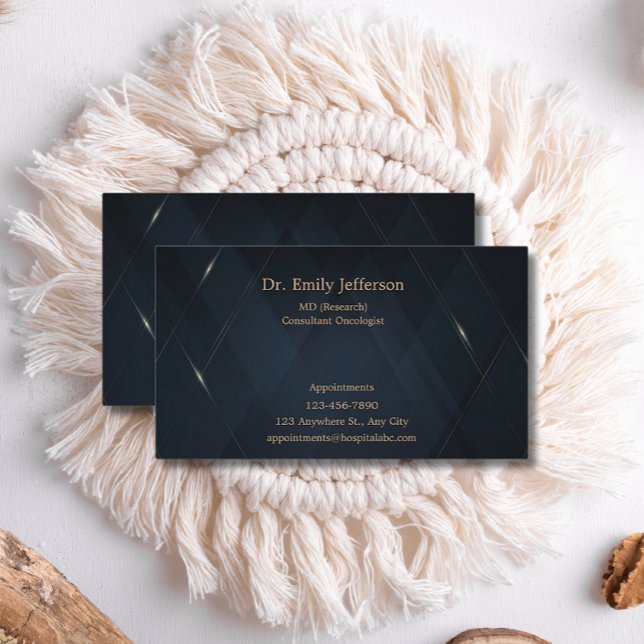 Custom Blue Gold Modern Minimalist Personalized Business Card (Creator Uploaded)