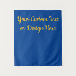 Custom Blue & Gold Sign Personalized Bridal Shower Tapestry