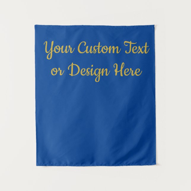 Custom Blue & Gold Sign Personalized Bridal Shower Tapestry (Front)