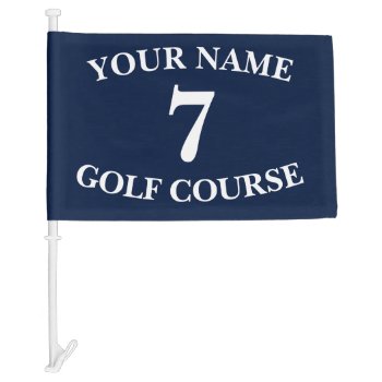 Custom Blue Golf Flag by InkWorks at Zazzle