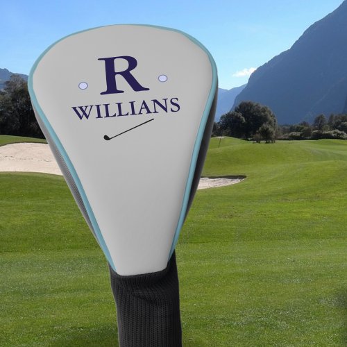 Custom Blue Golfers Monogram  Golf Head Cover