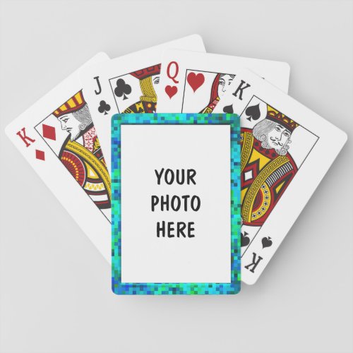 Custom Blue Green Cubes _ Bicycle Playing Cards