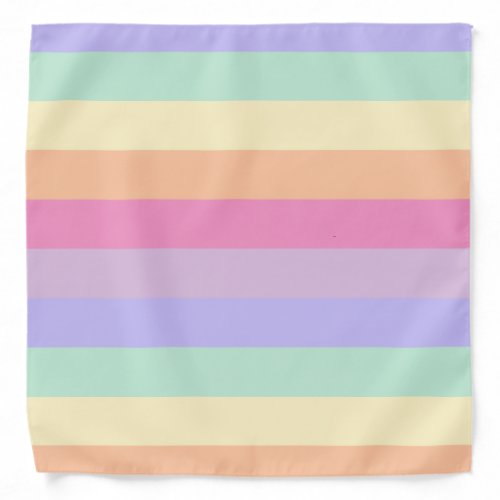 Custom Blue Green Pink Purple Yellow Stripes Bandana