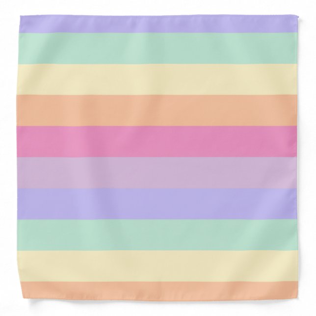 Custom Blue Green Pink Purple Yellow Stripes Bandana (Front)