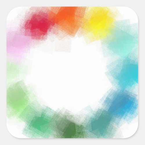 Custom Blue Green Pink Red Yellow Orange Colorful Square Sticker