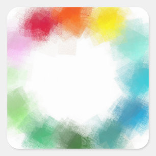 Custom Blue Green Pink Red Yellow Orange Colorful Square Sticker