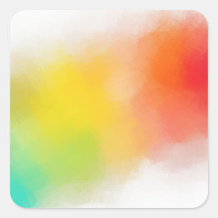 Custom Blue Green Red Yellow Orange Colorful Blank Square Sticker