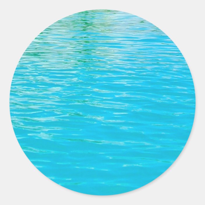 Custom Blue Green Sea Water Blank Template Classic Round Sticker