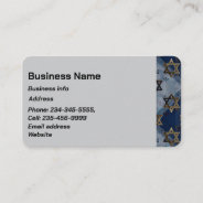 Custom Blue Grey Gold Star Of David  Business Card at Zazzle