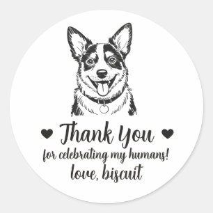 Custom Blue Heeler Dog Wedding Favor Stickers