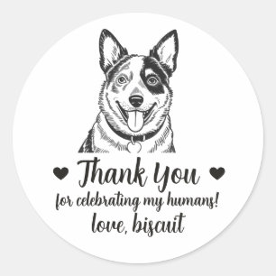 Custom Blue Heeler Dog Wedding Favor Stickers