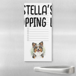 Custom Blue Heeler Pom Dog Watercolor List Magnetic Notepad