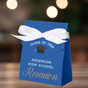 Custom Blue High School Reunion Party Favor Boxes