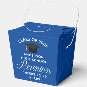 Custom Blue High School Reunion Party Fortune Favor Boxes