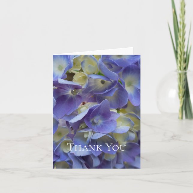 Custom Blue Hydrangea Macro Flower Card  (Front)
