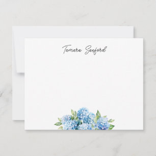 Custom Blue Hydrangea Note Card