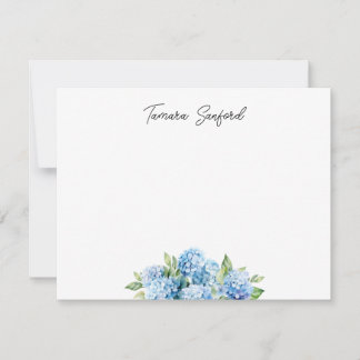 Custom Blue Hydrangea Note Card