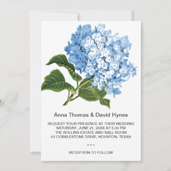 Custom Blue Hydrangea Personalized Wedding Invitat Invitation by PineAndBerry at Zazzle