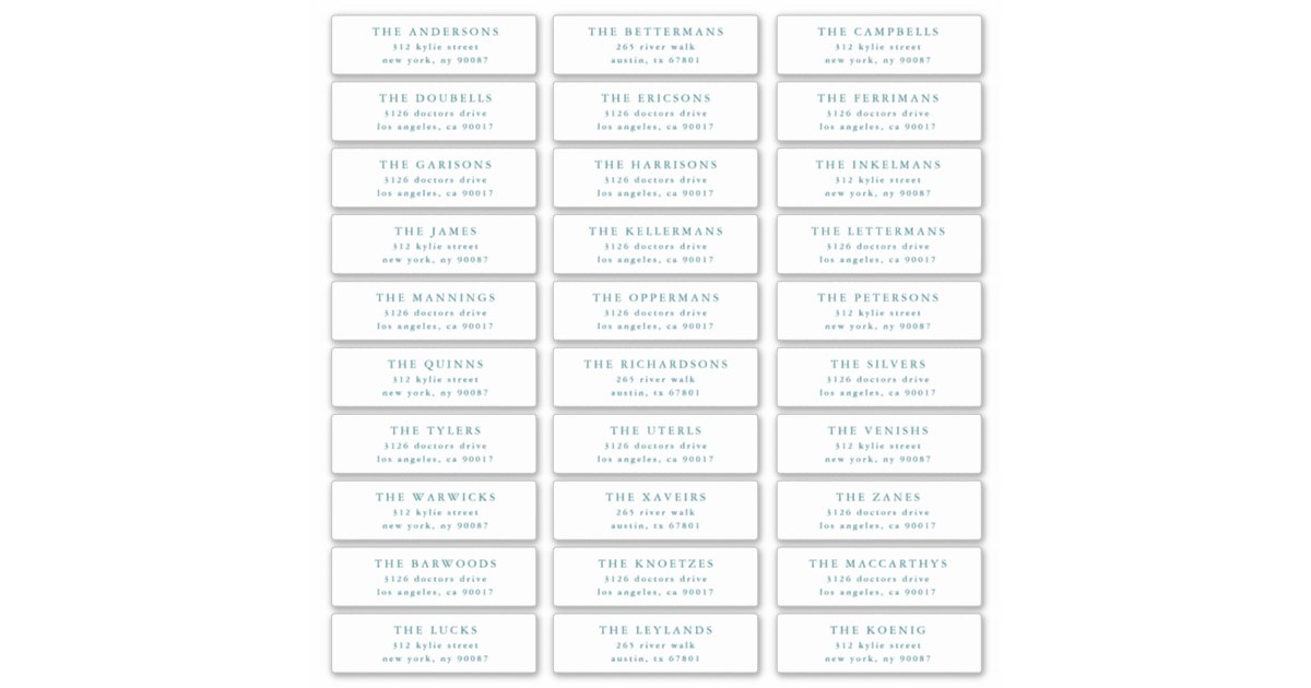 Sticker Email Addresses Custom Blue Individual Editable Address Stickers | Zazzle