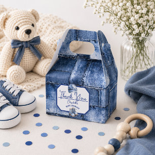 Custom Blue Jean Baby Denim Themed Baby Shower Favor Boxes
