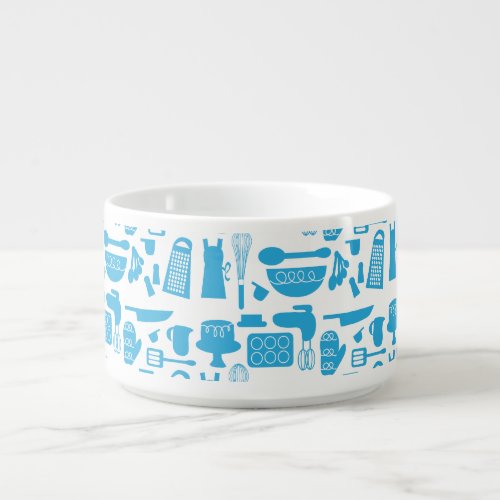 Custom Blue Kitchen Kitsch Fun Art Pattern Bowl