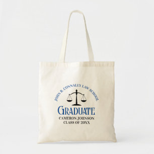 Custom Blue Law School Graduation Commemorative Tote Bag