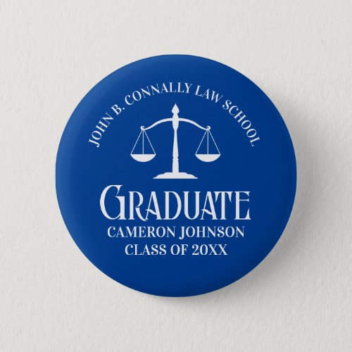 Custom Blue Law School Graduation Keepsake Button