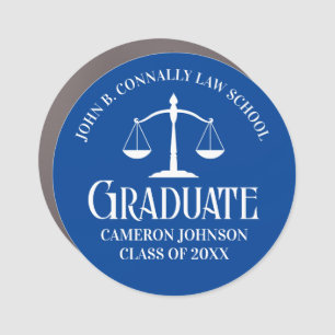 Custom Blue Law School Graduation Keepsake Car Magnet