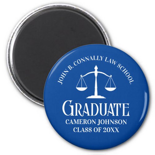 Custom Blue Law School Graduation Keepsake Magnet