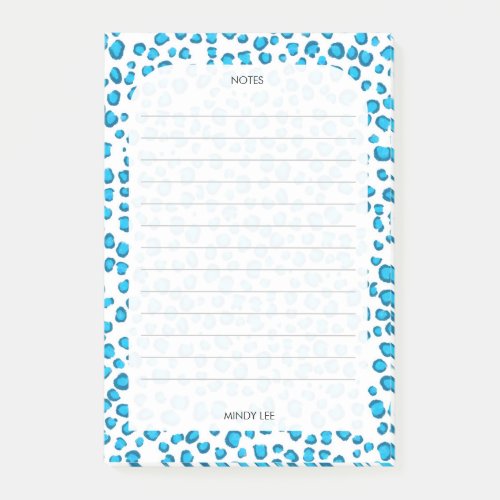 CUSTOM Blue Leopard Grocery Shopping To_Do List Post_it Notes