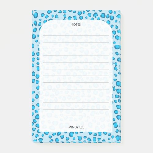 CUSTOM Blue Leopard Grocery Shopping To_Do List Post_it Notes