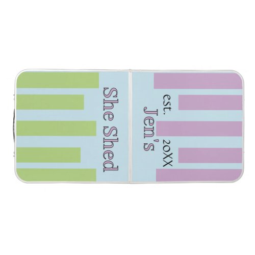 Custom Blue Lilac Name She Shed Folding Table