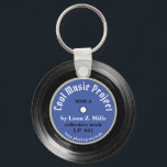 custom blue LP vinyl record with name Keychain<br><div class="desc">Cool and stylish black and blue design of a vinyl record personalized with the name of the artist and the music project printed on the front and back side...  a great idea to promote your band,  or solo career,  or for any other purpose.</div>