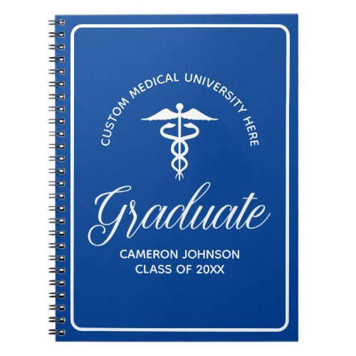 Custom Blue Medical School Graduation Keepsake Notebook