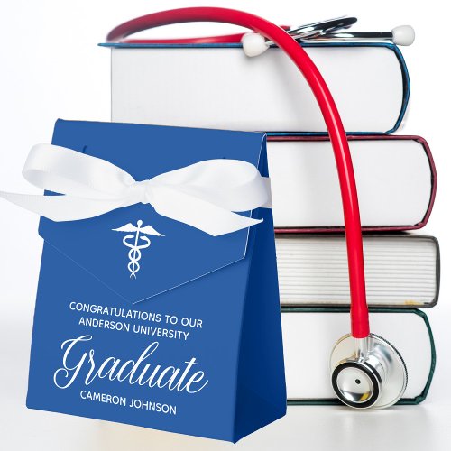 Custom Blue Medical School Graduation Party Favor Boxes
