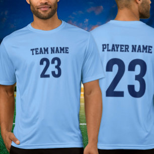 Custom Blue Mens Active Sports Team Jersey T-Shirt