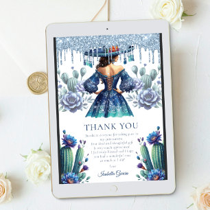 Custom Blue Mexican Style Quinceañera Invitation