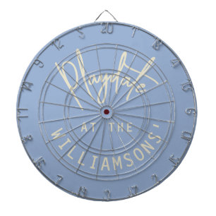 Custom Blue Minimalist Beige Cream Playdate Funny Dart Board